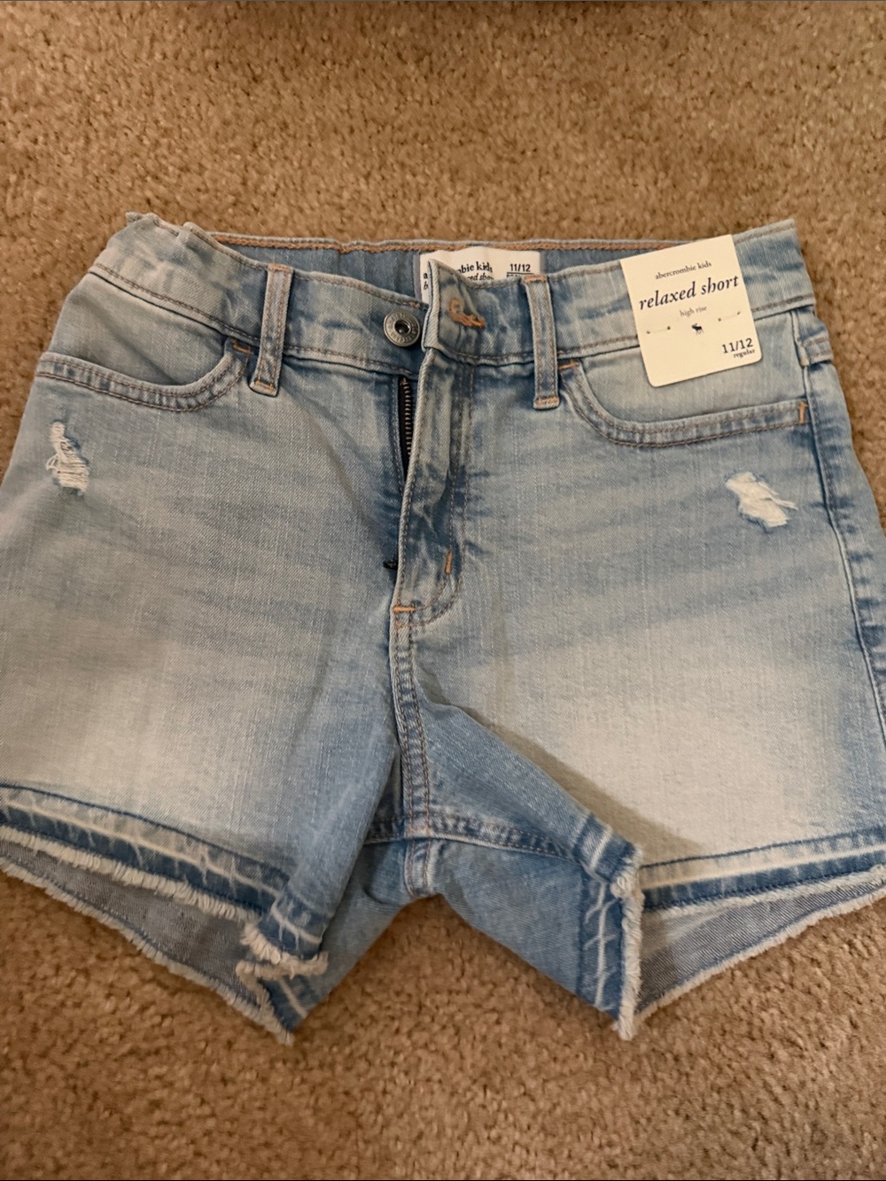Abercrombie Kids Light Blue Distressed Denim Shorts